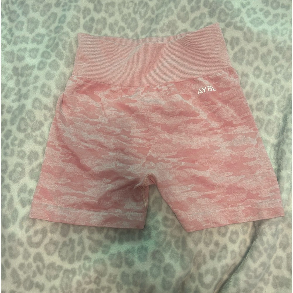 AYBL pink camo butt scrunch shorts